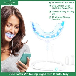 Lámpara LED inteligente para blanqueamiento dental para el hogar, carga USB portátil, luz azul, blanqueamiento dental para el hogar