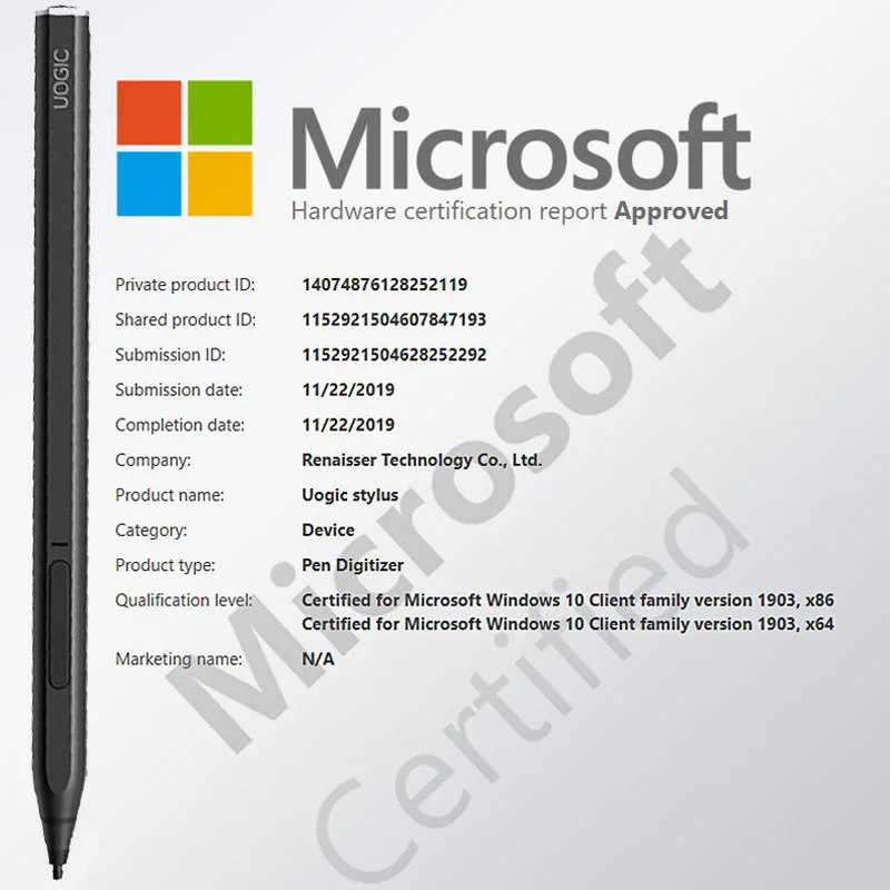 New! Pen Bluetooth for Microsoft Surface Pro 4096 Pressure Sensitive Fast Charging Palm Rejection Microsoft Certified