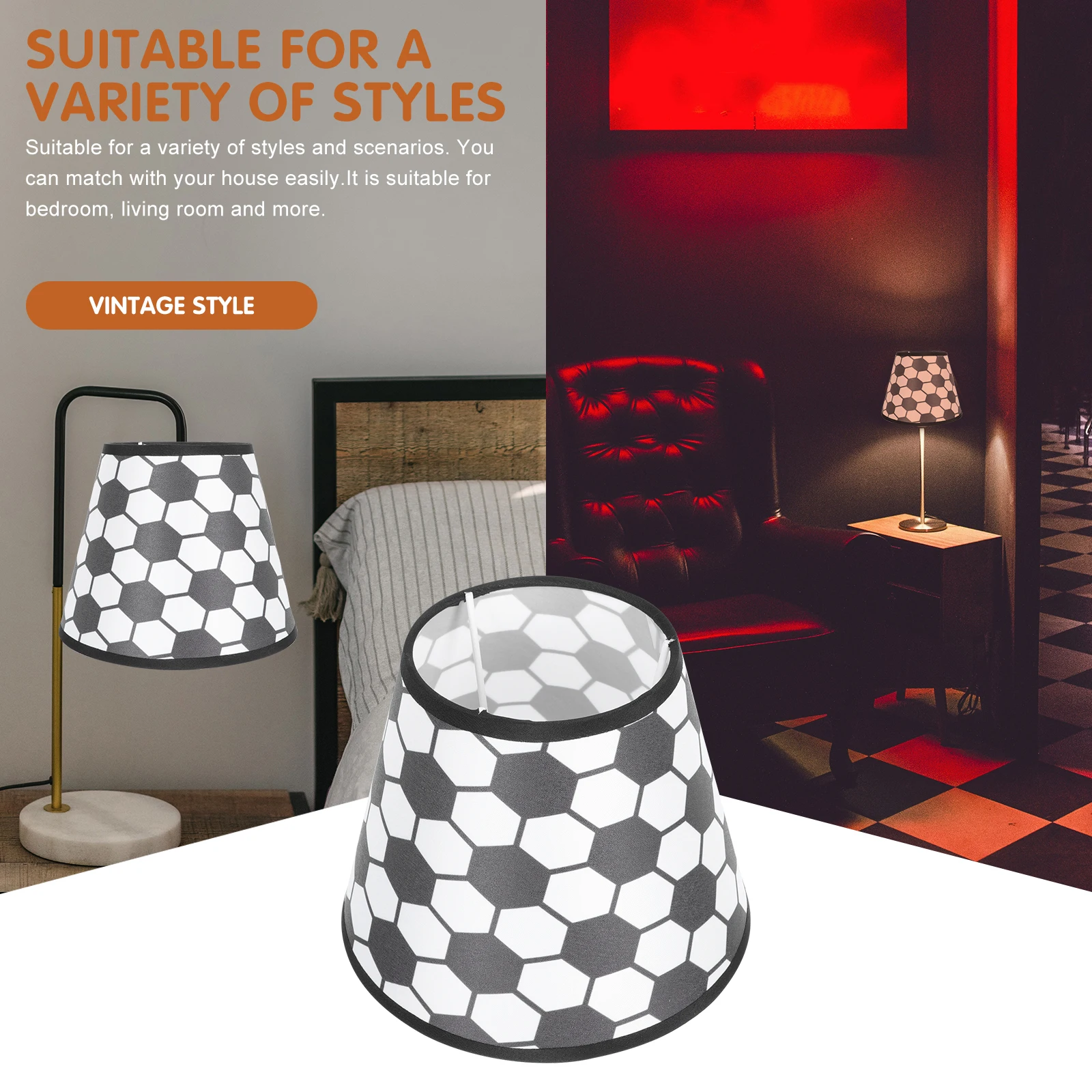 

Vintage Fabric Lampshade Thick Metal Cover For Table Wall Ceiling Light Home Decor Chic Style Lighting Accessories