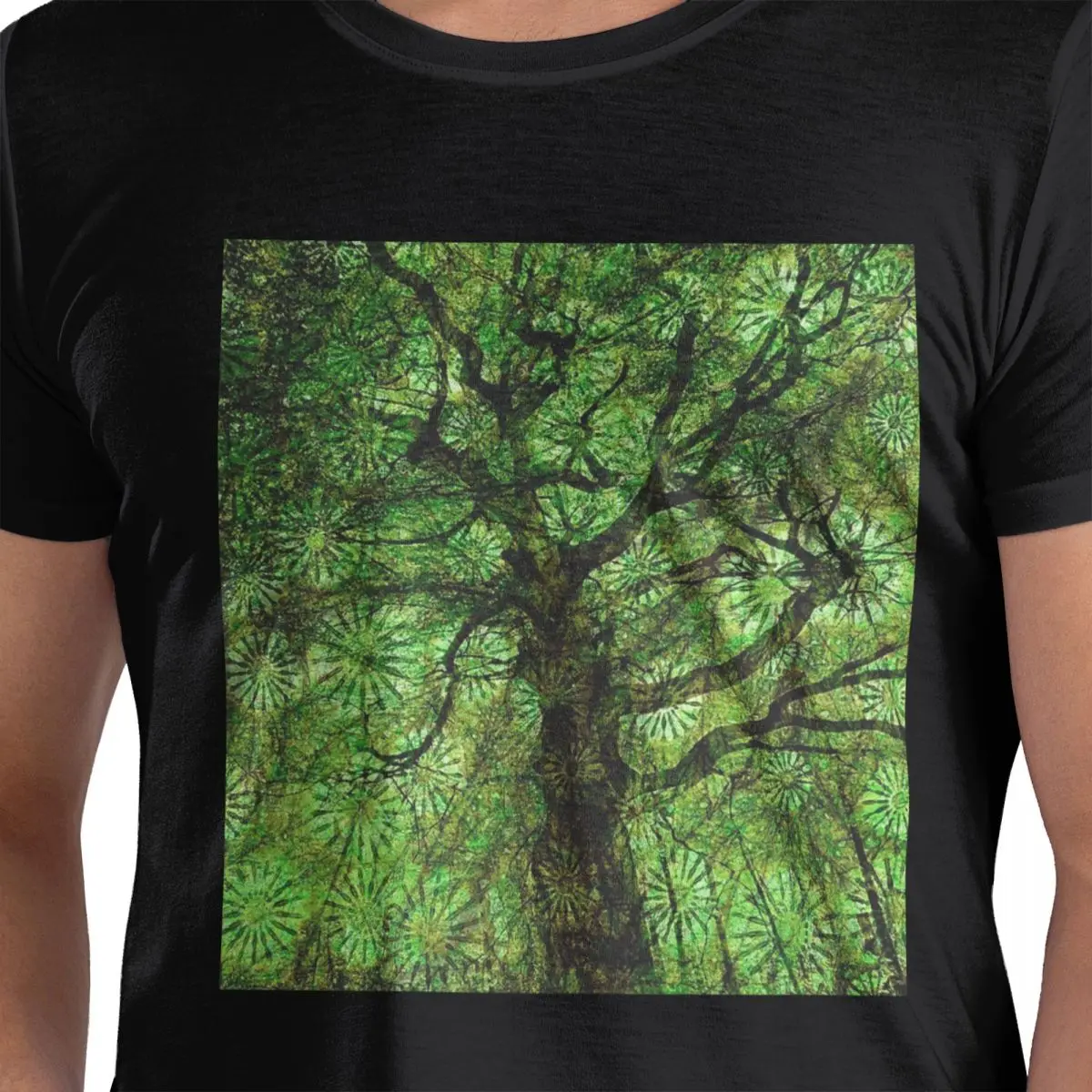 

Футболка из 100% хлопка Magic Green Tree, мужские забавные футболки, мужские футболки с круглым вырезом и коротким рукавом, S-6XL