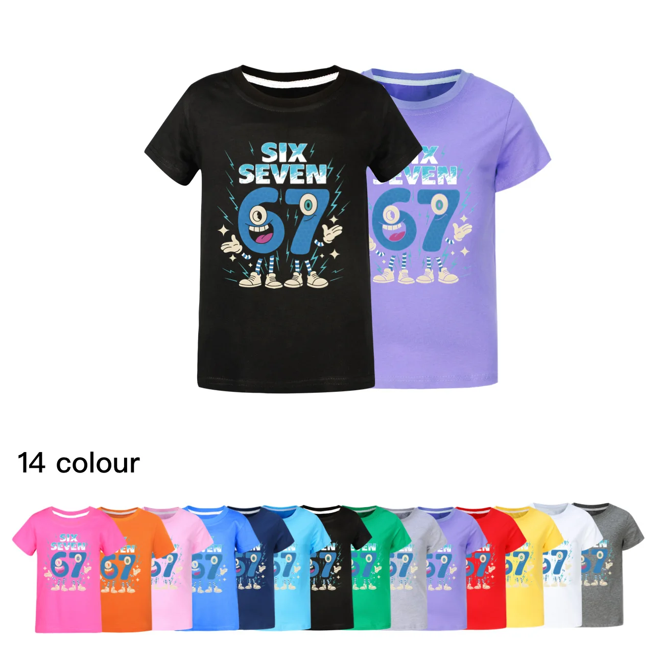 Robar un Brainrot 67 Six Seven X mas camiseta para niños verano dibujos animados cuello redondo manga corta bebé ropa Unisex regalo de Navidad