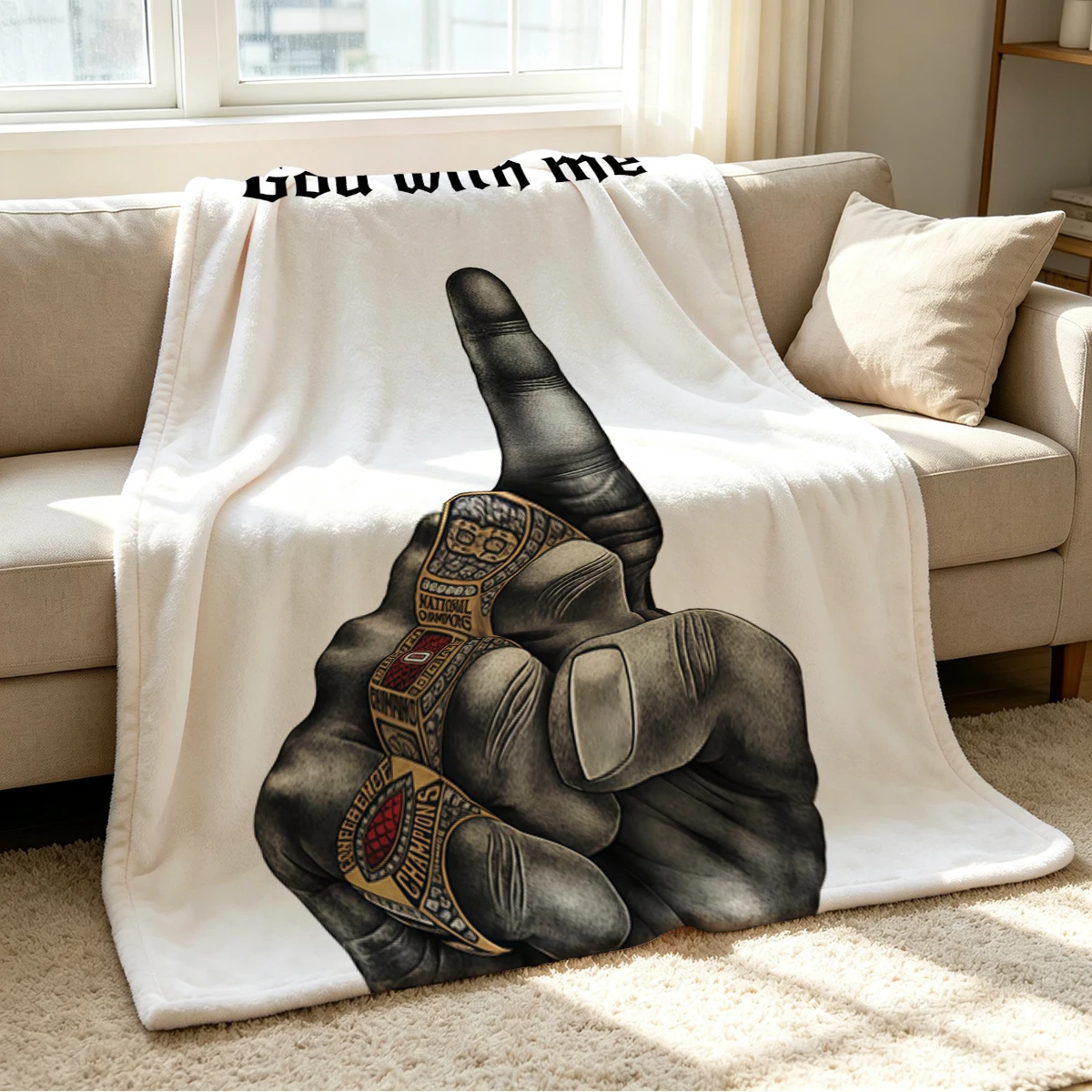 Faith Mark Blanket Soft Cozy Throw for Sofa Bed Festive Holiday Decor Gift for Kids and Adults,Lightweight and Warm