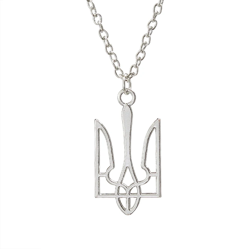 Ukraine National Emblem Necklace Party Jewelry Stainless Steel Pendant Necklace Simple Ukrainian Symbol Necklace