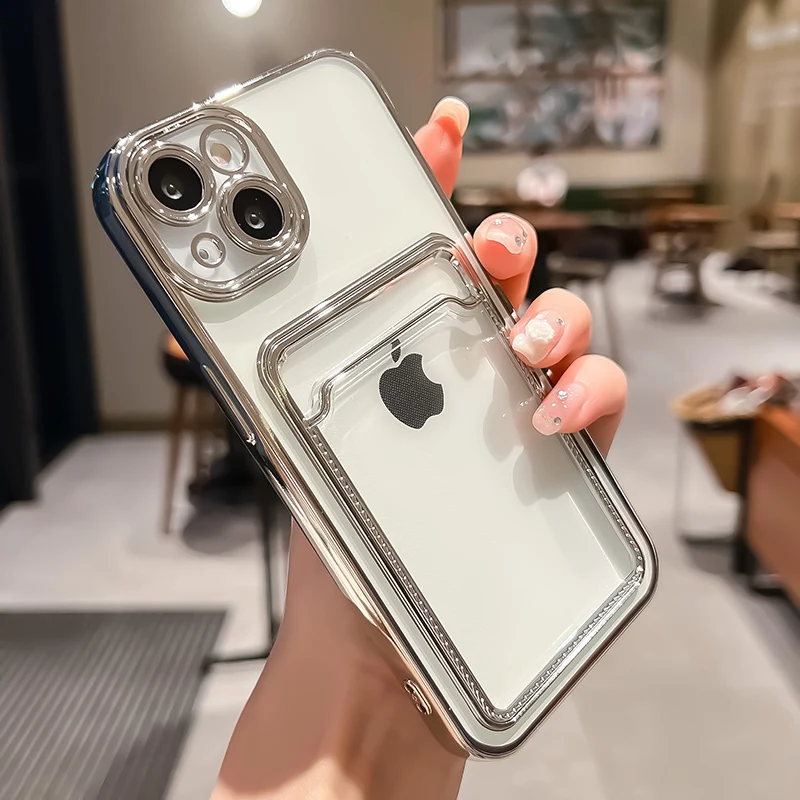card holder transparent hard case for iphone 11