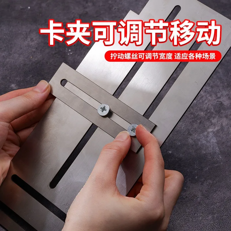 Stainless Steel Non‑Slip Double Eyelid Leveling Card Plate Adjustable Fixing Frame