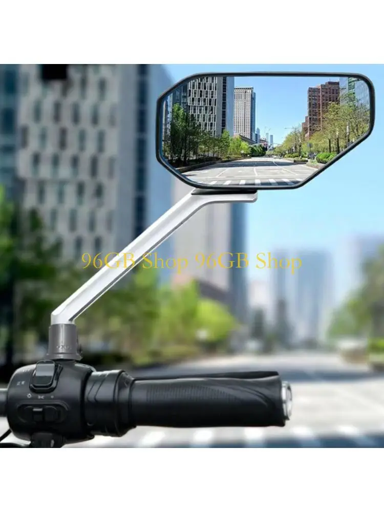

96GB Motorcycle Safety Mirrors Wide View Design Adjustable 8mm Thread Easy Installation Electric Scooter Rearview Mirror