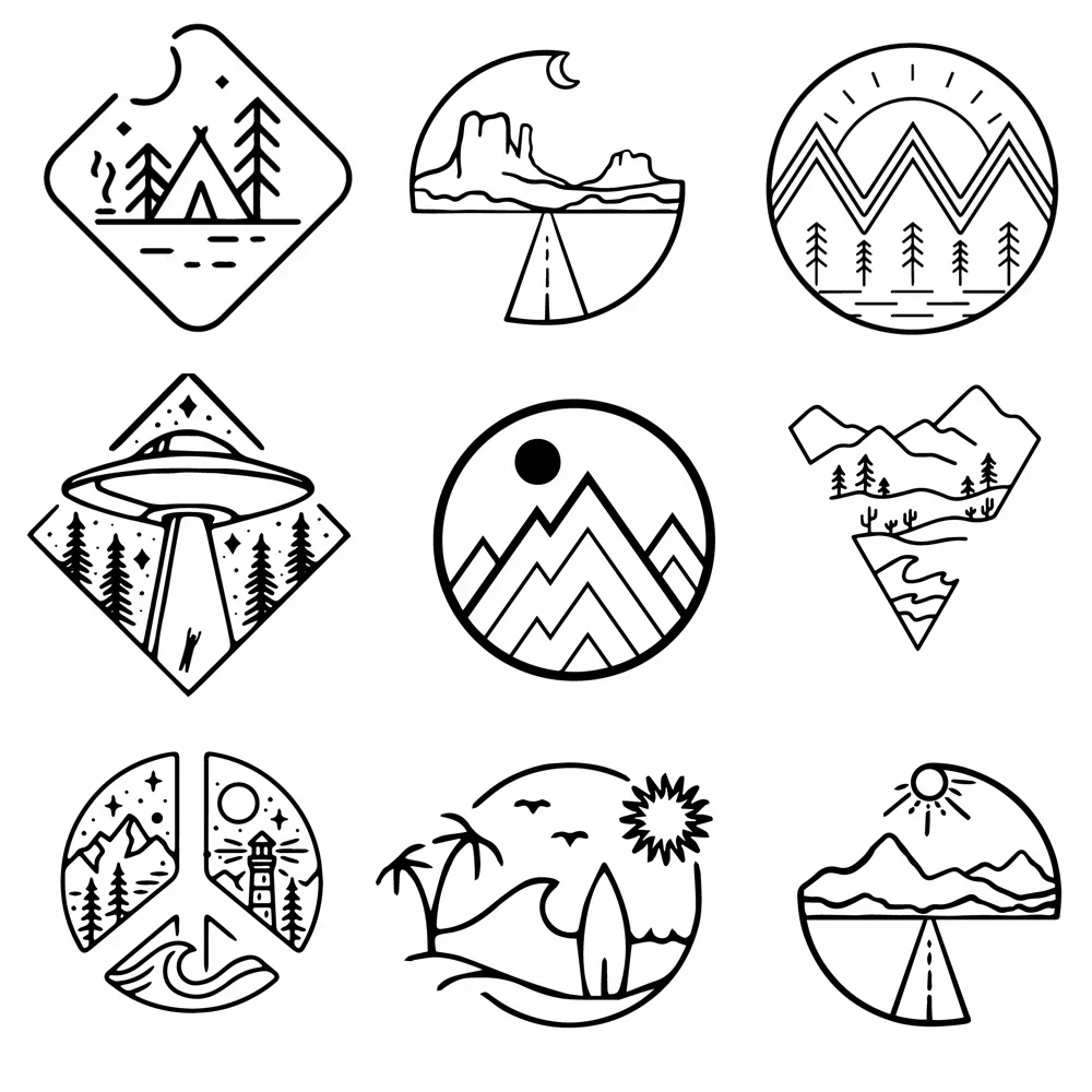 Free Shipping Mountain Car Decal Car Truck Body Side Door Sticker Decal Graphic Universal Car Side Door Stickers