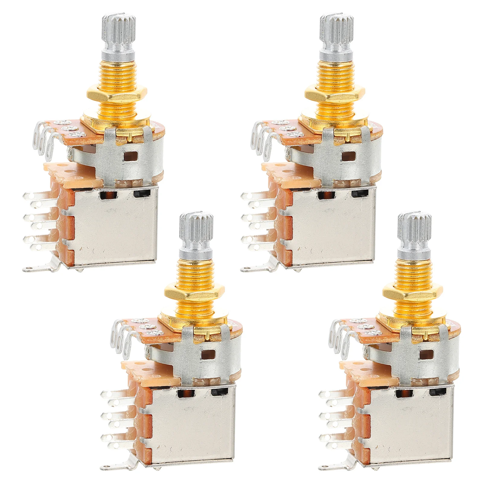 

4 set Electric Guitar Potentiometer 250K A250K Metal Instrument Parts Durable Copper Replacement Stable Installation No Fall Off