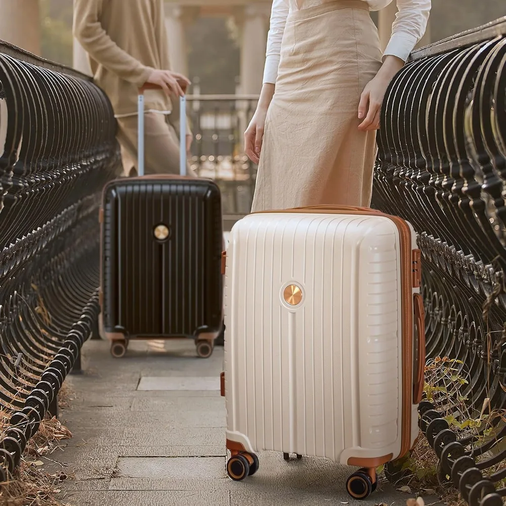 Luggage Sets 5 Piece Suitcase Set, PP Hardshell Carry on Suitcase Set, Travel Suitcases with Double Spinner Wheels and TSA Lock