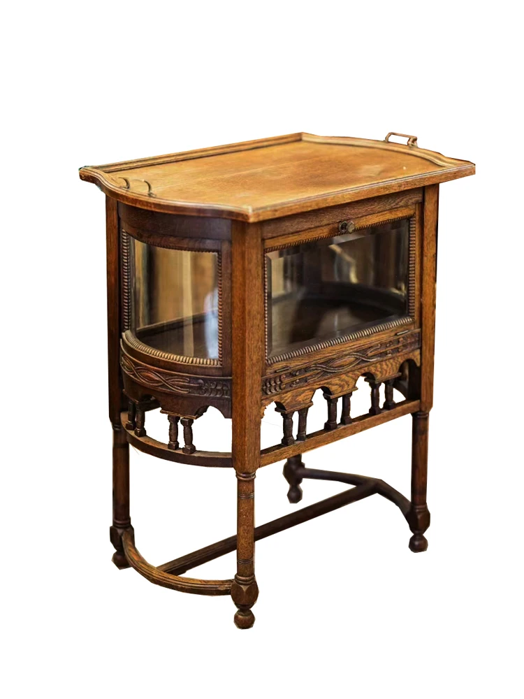 

French oak coffee table medieval corner table antique side cabinet side square table