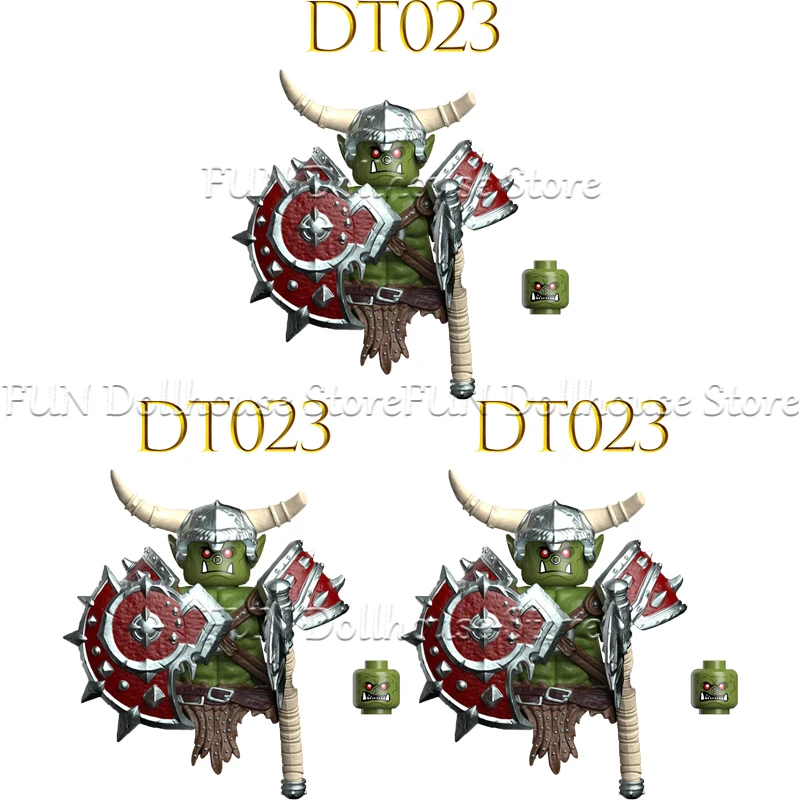 Mittelalterliche Militärische Ork Soldat Action-figuren Bausteine Skelett Krieger Arme Ninja Schwert Schild Montieren Modell Ziegel Spielzeug