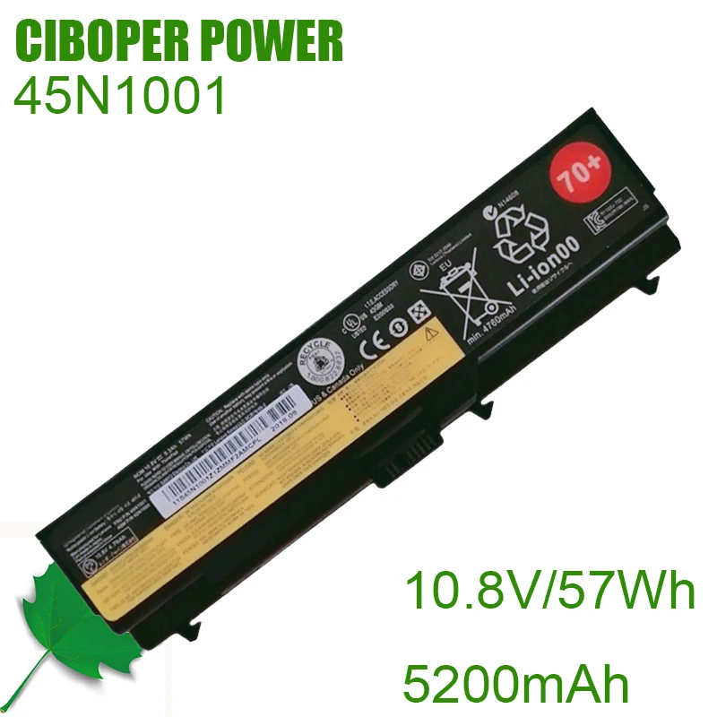 CP Laptop Battery 45N1000 45N1001 10.8V/5200mAh For ThinkPad L430 L530 T430 T430I T530 T530I W530I W530 51J0499 42T4753 57Y4185