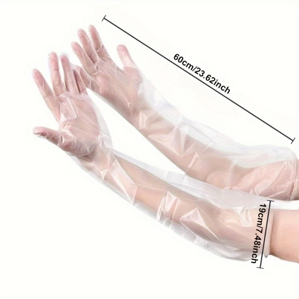 20pcs/set Extra Long Kitchen Cleaning Gloves, Waterproof and Oil Resistant, Durable and Comfortable Plastic Gloves, Multipurpose