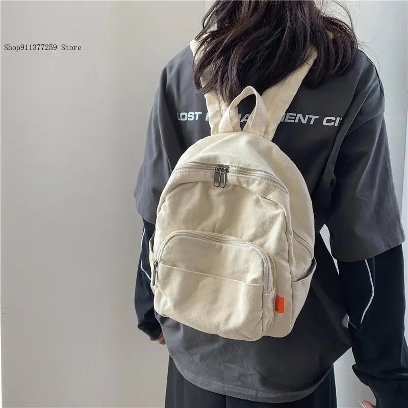Small and Versatile Mini Artistic Backpack Lazy Feng Shui Wash Canvas Backpack Niche and Causal Versatile