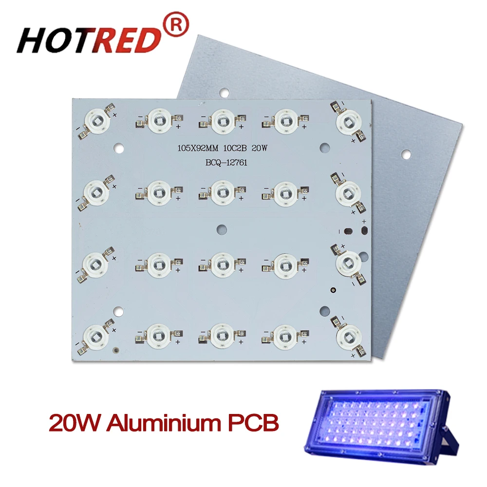 

UV LED Lamp Board 20W 30W 50W Light Curing Module 365nm 395nm 3D Label Inkjet Printer Glue Resin Cable Marking Machine 105*92mm