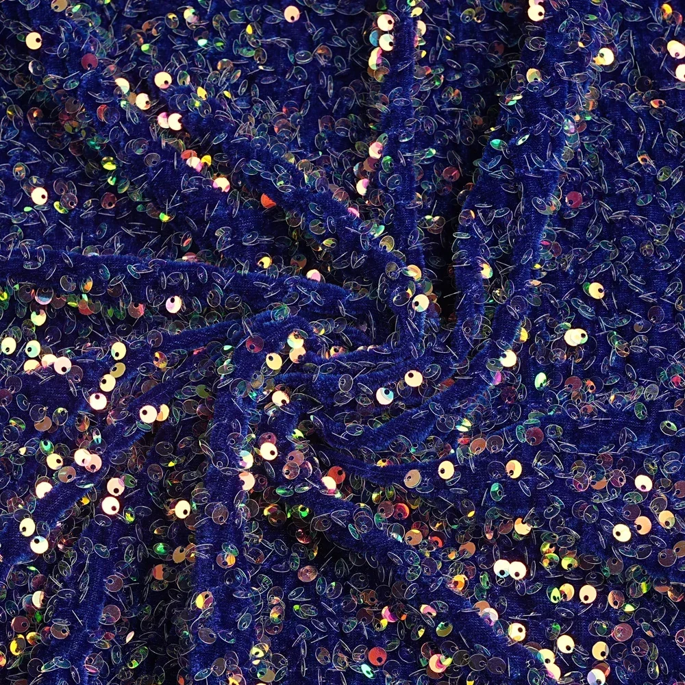 Mermaid Scale Sequins Fabric By The Yard Sequin Material Dress Color Glitter Fabric Party Dress Velvet 5 Yards Purple Green Red