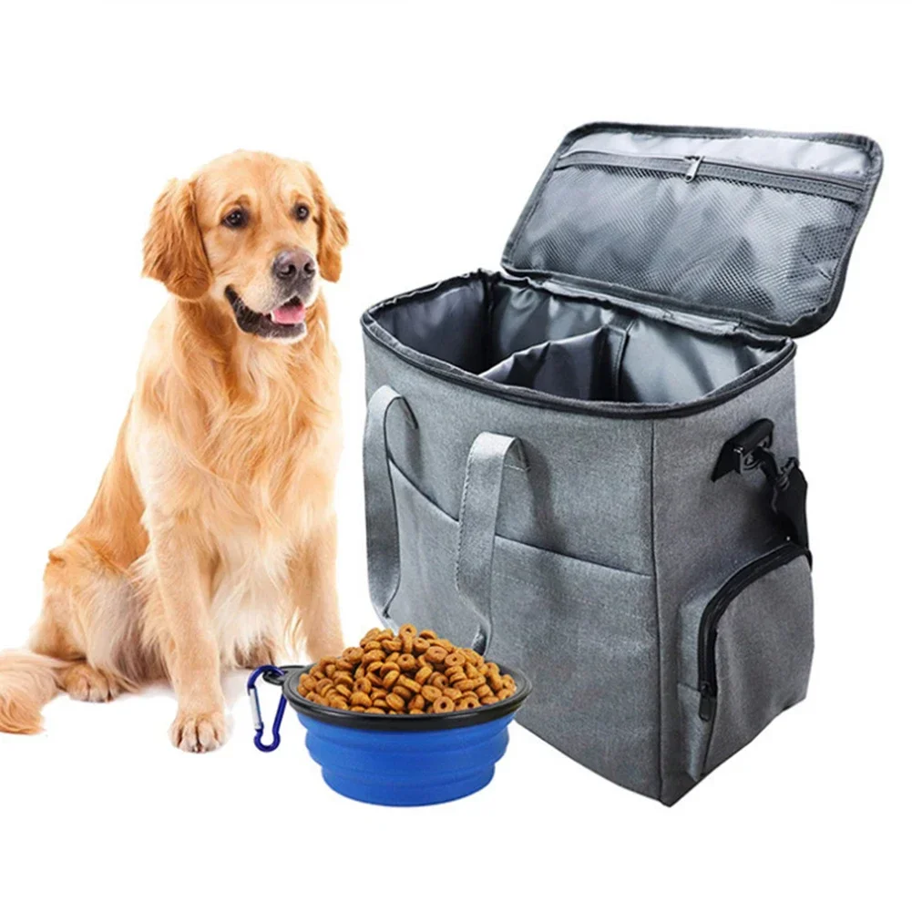

1PC Pet Dog Food Packet 40*17.5*36cm Black，grey Pet Travel Shoulder Bag Multi-Function Dog Food Tote For Outdoor Travel Parts