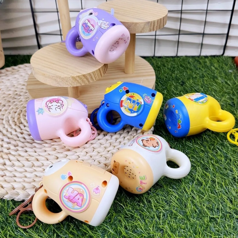 

Cute Capybara Mini Speaker Keychain Plastic Loop Play Backpack Pendant Voice Changer Cartoon Kids Recorder Keyring