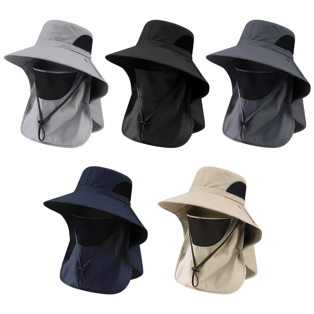 

Fishing Hat with Mask UPF 50+ Summer Sun Protection Wide Brim Women Men Sun Cap Outdoor Mountaineering Hunting Hiking Sun Hat