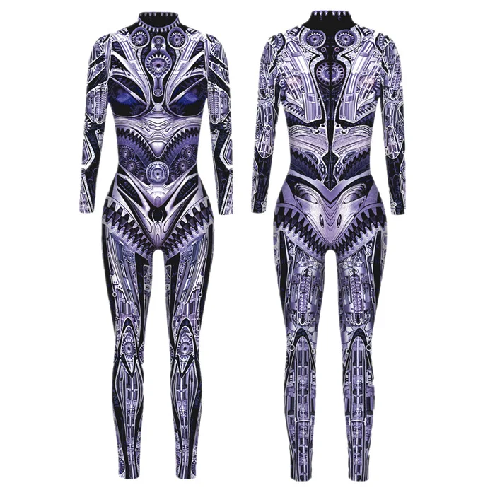 Mechanischer Roboter Punk Jumpsuit Catsuit Sexy Damen Cosplay Kostüme Zentai Performance Halloween Weihnachtsfeier Bodysuit – Detail 24