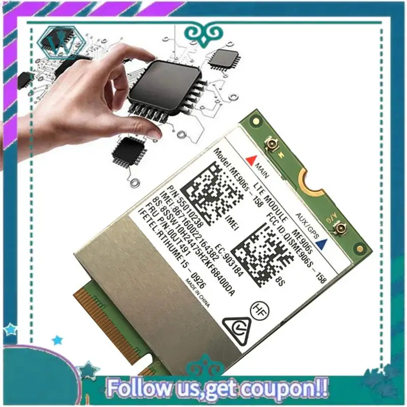 

Модернизированная 1-компонентная плата ME906S-158 FRU 00JT491 LTE 4G карта ME906S Wi-Fi для Thinkpad L460 T460P T560 X260 P50S L560 X1 YOGA X1