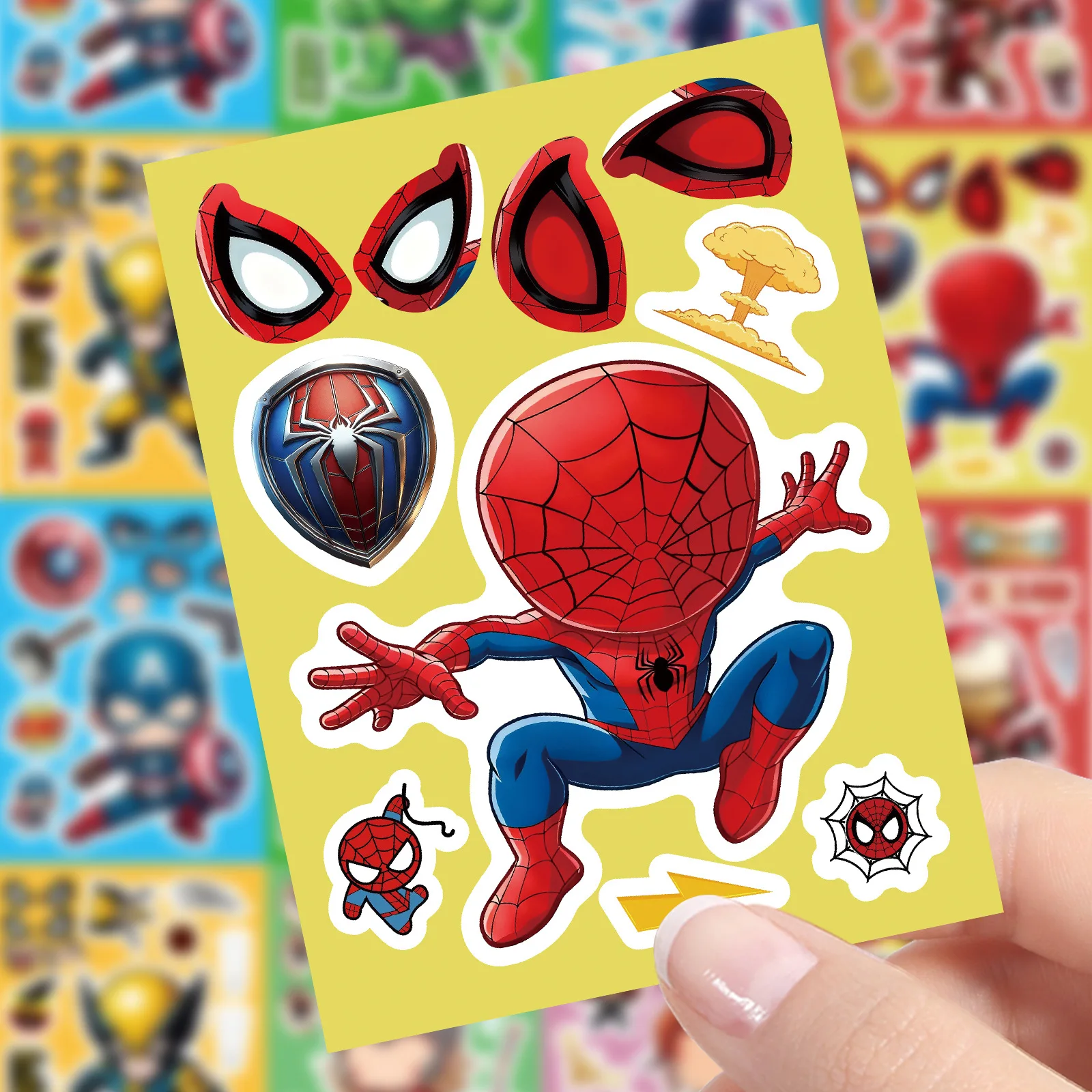 

8/16Sheets Disney Marvel Puzzle Stickers Cartoon Cool Cute Superhero Graffiti Decal Creative DIY Scrapbook Desktop Decoration