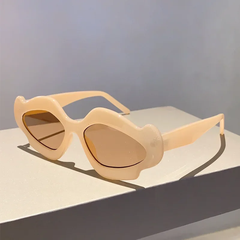 Vintage Brand Designer Irregular Wave Sunglasses Women Sun Glasses For Men Popular Punk Fashion Luxury Funny Cute Shades UV400