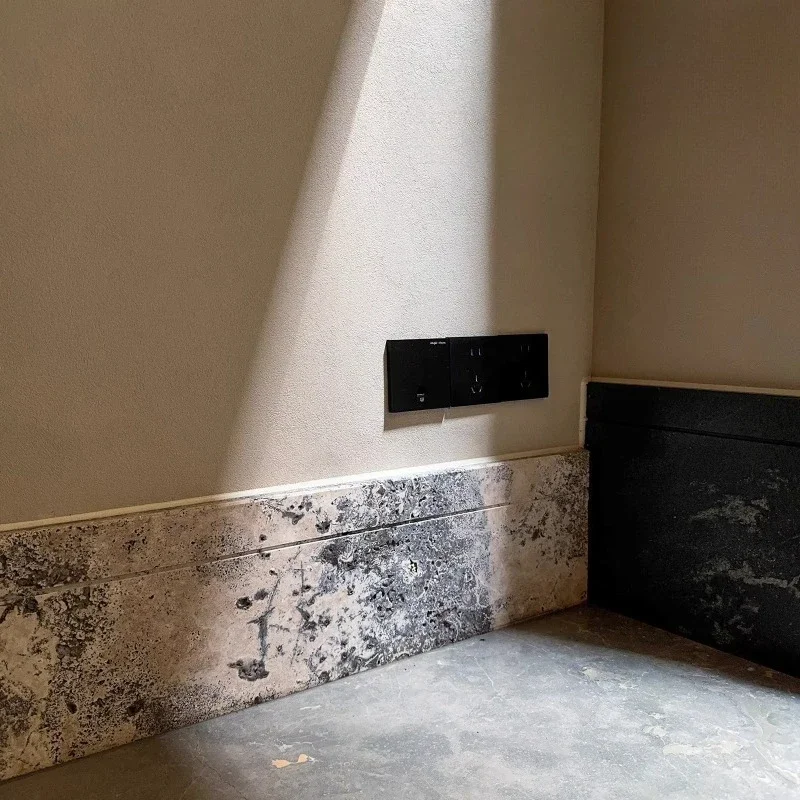 Travertine skirting natural stone antique and old silver gray beige travertine