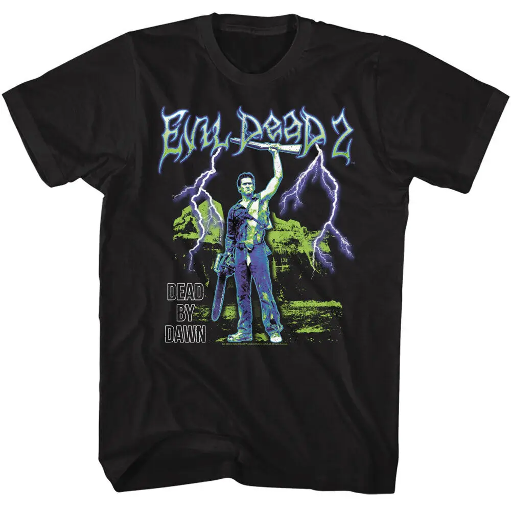 The Evil Dead 2 Dead By Dawn Ash Williams Boom Stick & Chainsaw Men's T Shirt