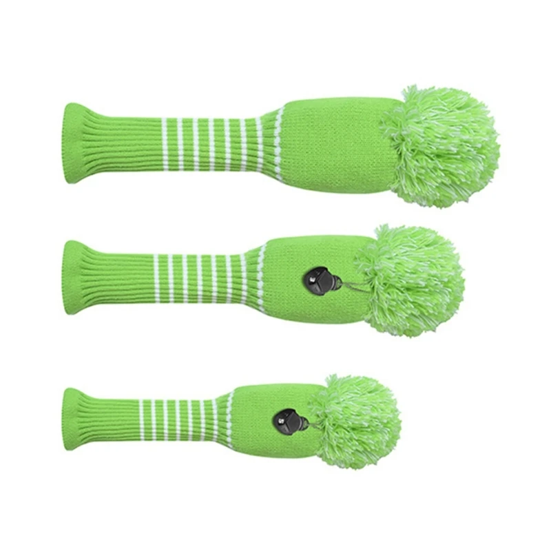 3Pcs Knitted Knitted Golfing Driver Headcover Golfing Club Head Covers D5QD