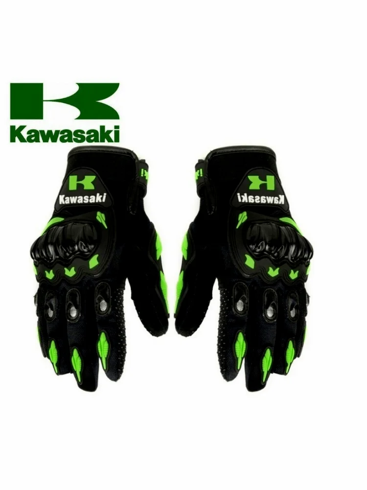 AliExpress New Kawasaki Summer Motorcycle Gloves Breathable Full Finger Outdoor Sports Protection bicycle Racing Riding Gloves