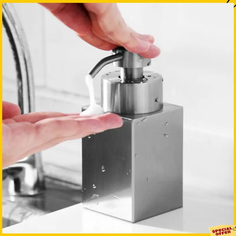 

A24P 2X 304 Stainless Steel Soap Dispenser Shower Gel Dispenser Bottle Shampoo Foamer Foaming Bottle Lotion Bottle Silver