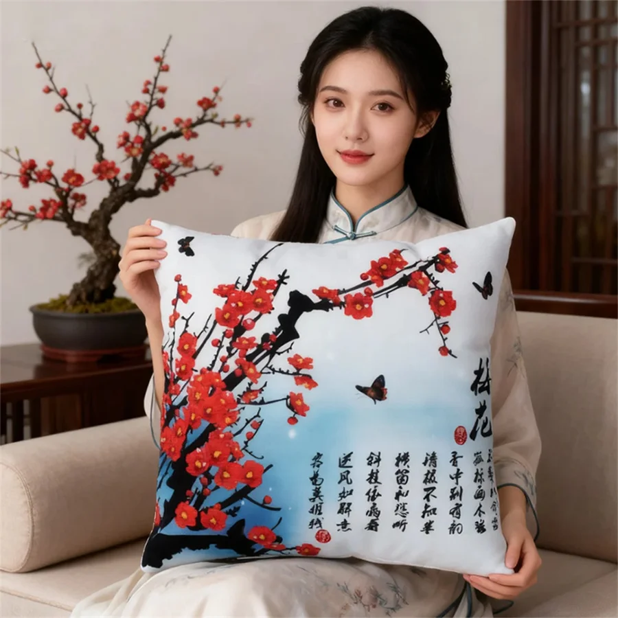 

Cross stitch pillow kit embroidery needlework sets Diy printed 5D cross stitch pillow kits patterns paintings accessories fabric