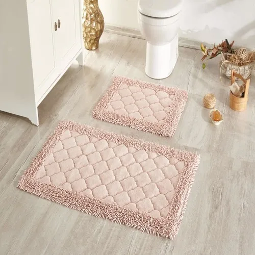 Anchor Home 2li Cotton Toilet Seat Pad Diamond Salmon