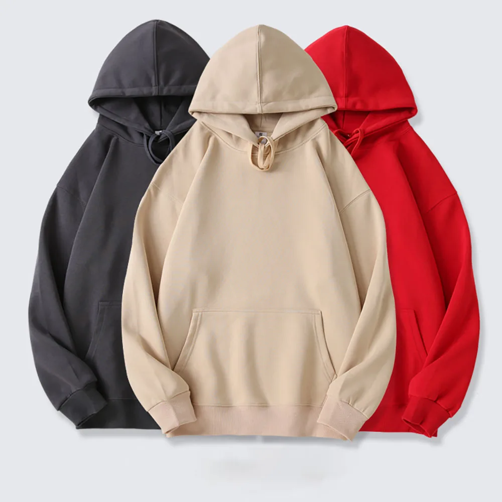 

Spring Autumn Women's Hooded Pullovers Men Women Unisex Solid Basic Sweatshirt Korean Style Casual All-matched Basic Hoodies