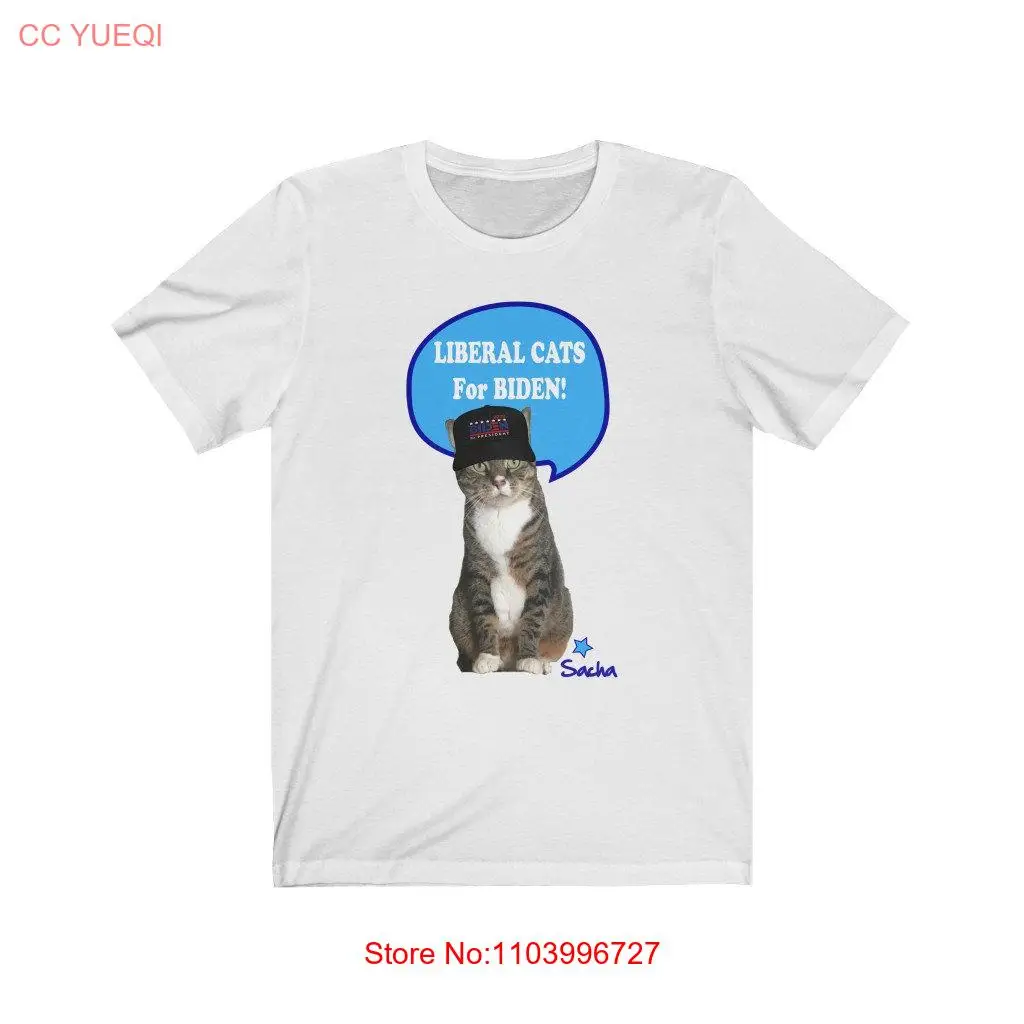 My Angel Sacha Biden Supporter Liberal Cat Bella Canvas 3001 t shirts 17 Solid colors 6 sizes long or short sleeves