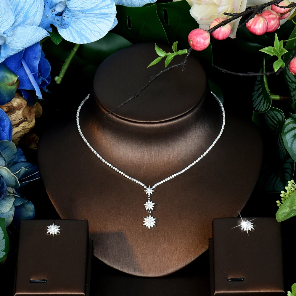 Fashion Sparkling Star Set Necklace and Earrings Everyday Jewelry Women's Wedding Travel Activity Travel Cute Gift S-1263