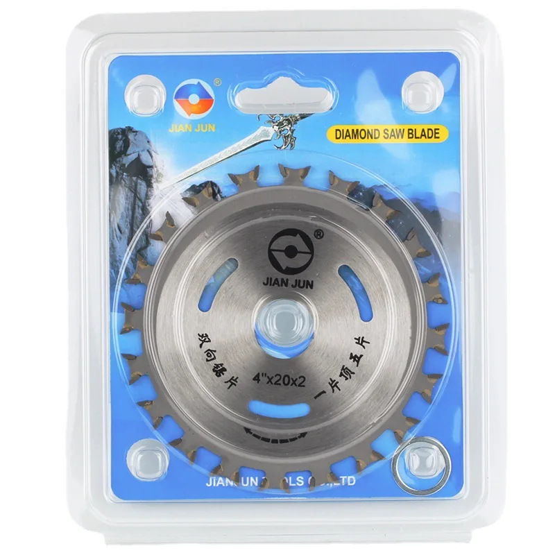 2Pcs 4 Inch 20T Two-Way Tooth Woodworking Saw Blade Front And Back Double-Sided Carbide Blade Cutting Disc For Mini Grinders