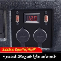 For Mitsubishi Pajero V97V93V87 dual USB car charger dual cigarette lighter charger converter fast charging panel