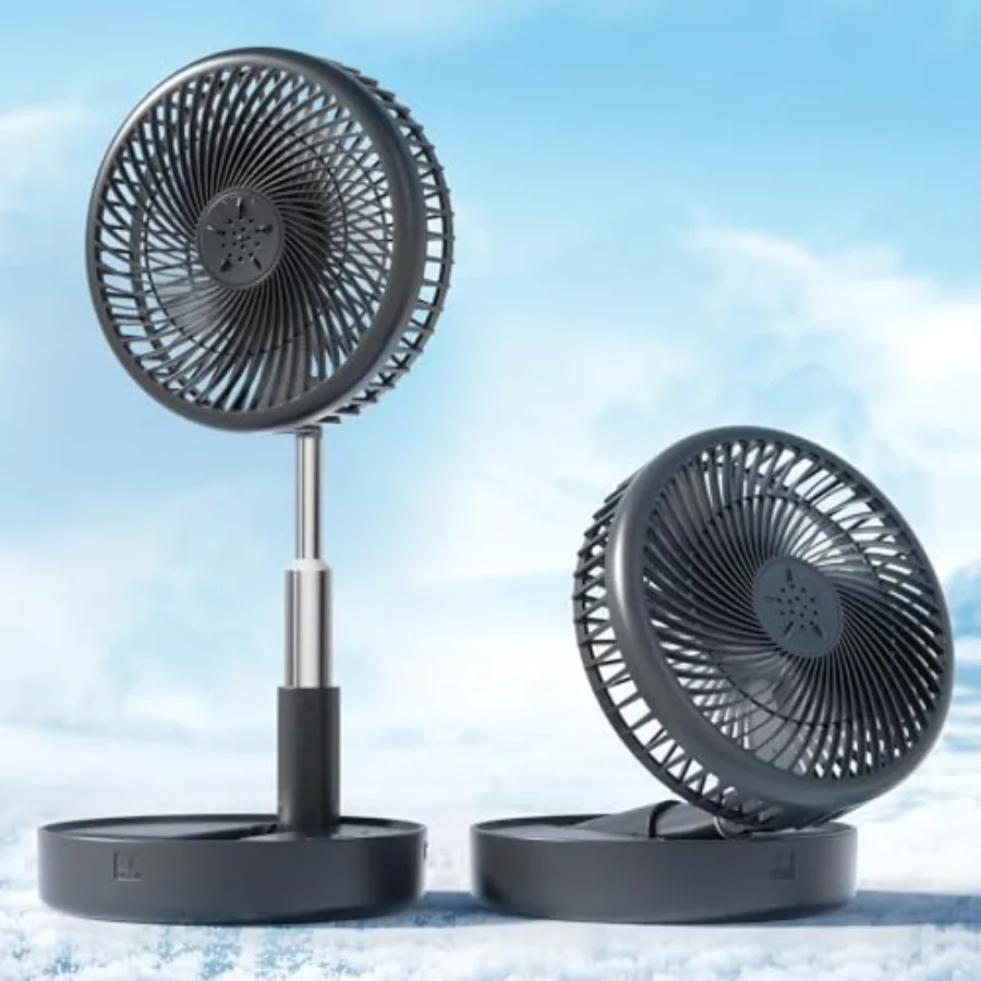Portable Fan, Battery Operated Rechargeable USB Fan with Remote, Foldable Floor Table Desk Pedestal Fan for Bedroom Camping Tra