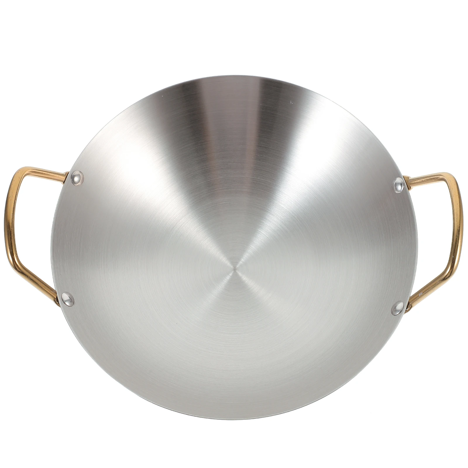 

Stainless Steel Amphora Wok Pan Double Handle Outdoor Dual- Handled Cookware Cooking Pot Work