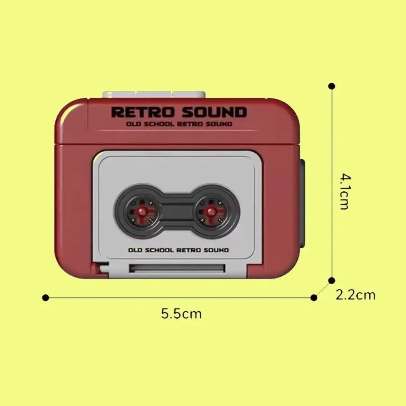 1/2PCS New Funny Recorder Music Keychain Storage Box Retro Keychain Mini Player Commemorative Key Christmas Festival Gift
