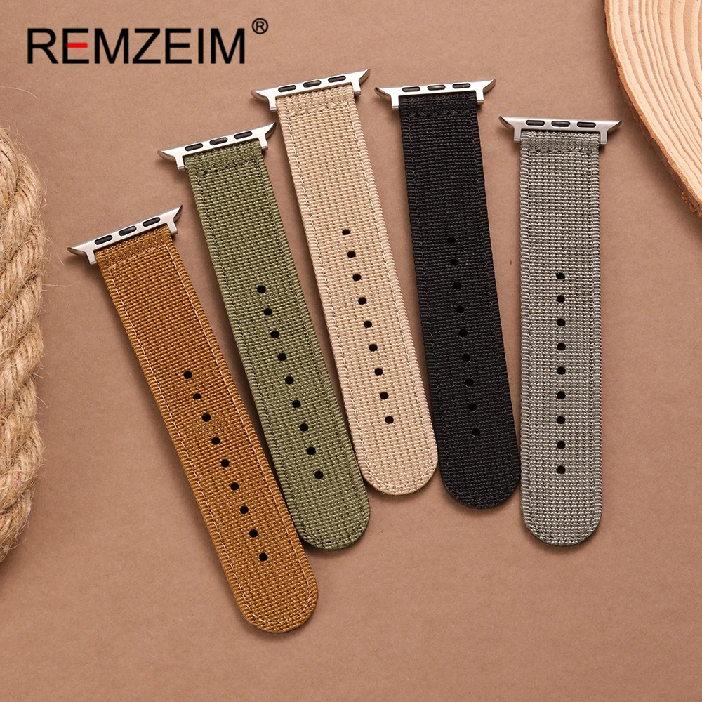 Pulseira de couro de náilon para iwatch série 1-10 se para apple watch ultra band 49/44/46/45/42/41/40/38mm acessórios de relógio