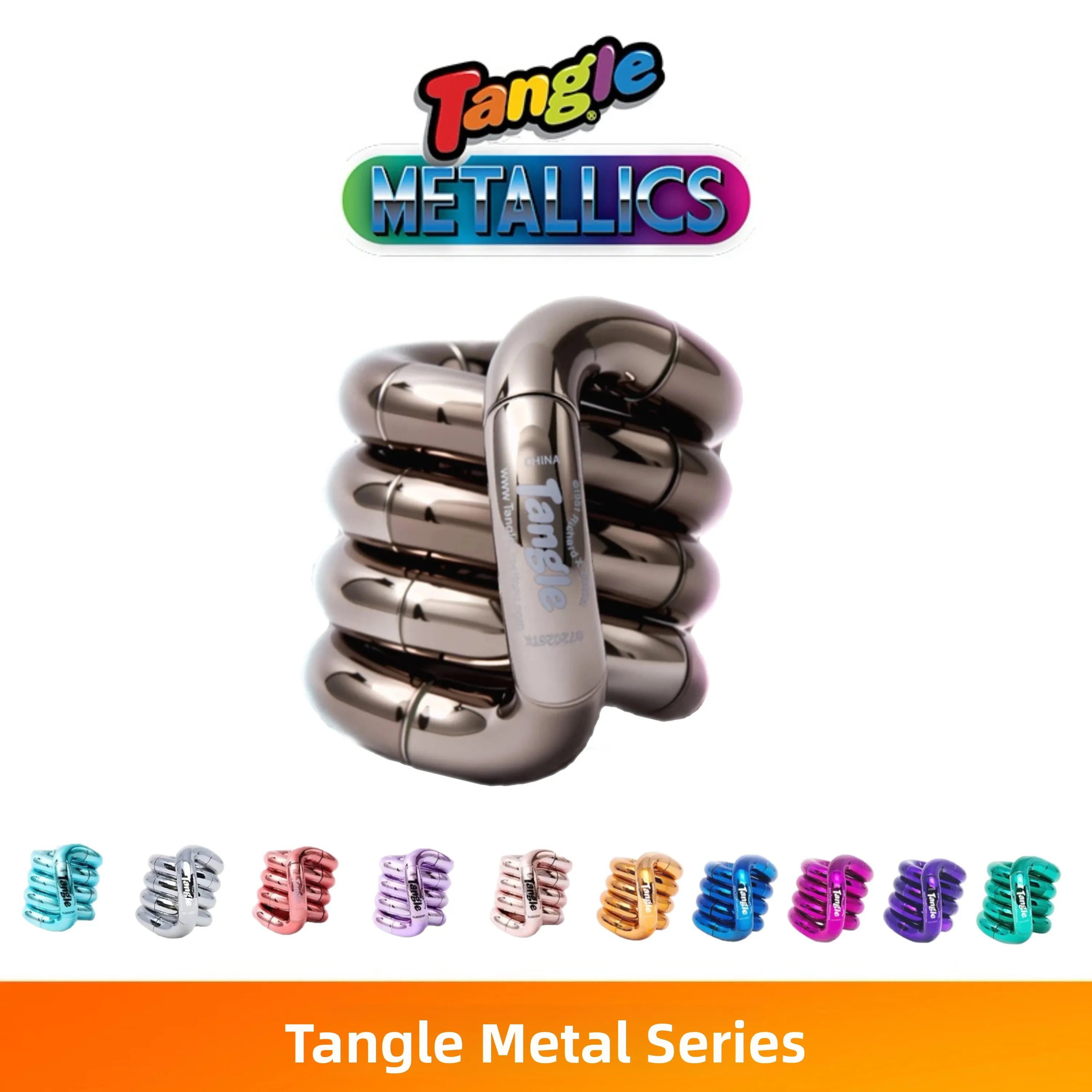 New Tangle Metal Series Stress Relief Toy Novelty Metal Colors Squeezable Fun Toy for Ages 3 And up Made in China Plastic Mat...