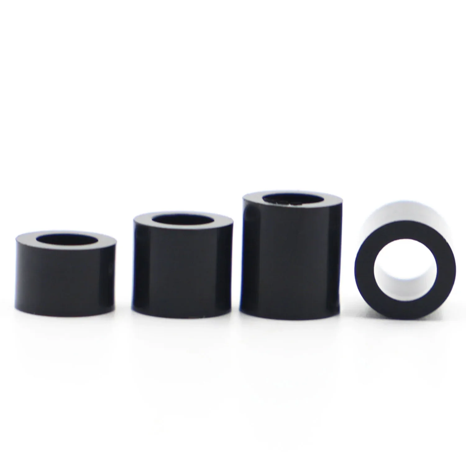 10-50pcs M3 M4 M5 M6 M8 M10 Black ABS Non-Threaded Hollowed Nylon Spacer Round Hollow Standoff Washer PCB Board Screw