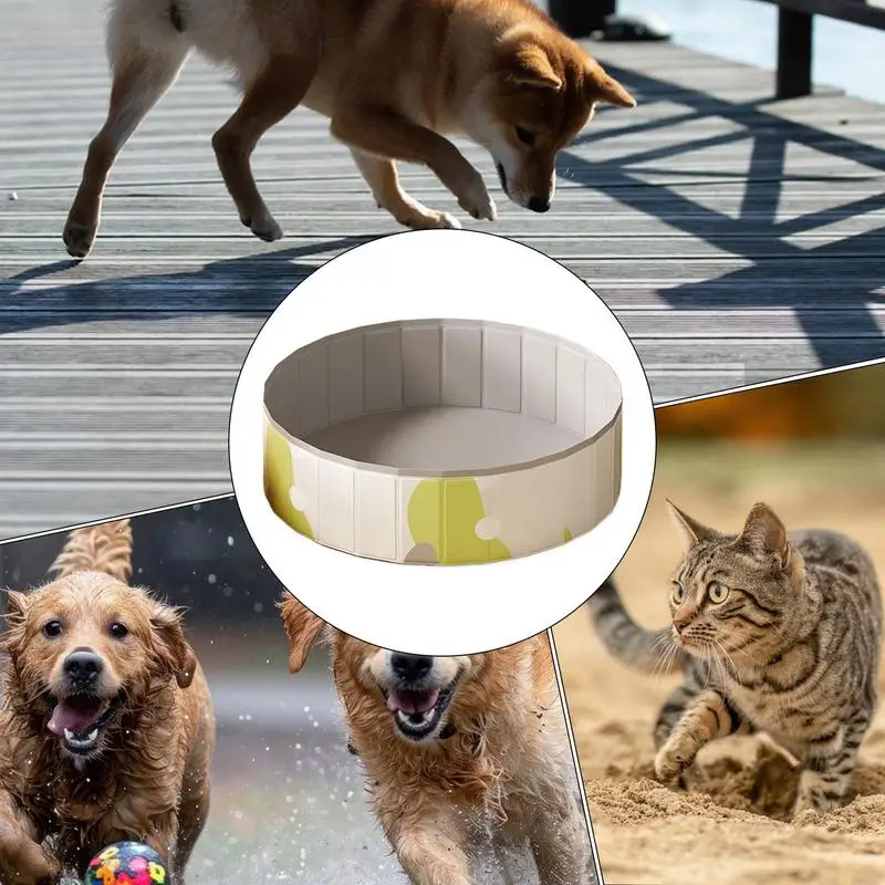 접이식 수영장 애완 동물 와타리 수영장 PVC 미끄럼 방지 욕조 목욕 접이식 휴대용 뒷마당 마당 외부 새끼 고양이 개