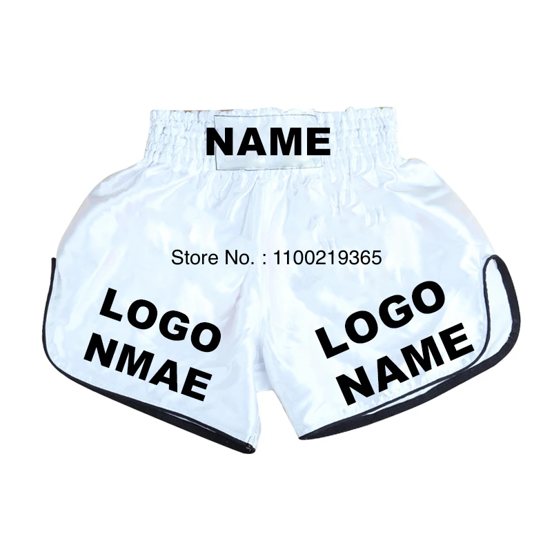 Muay Thai Shorts Custom Boxing Shorts Personalization Logo Name Fight Kickboxing Pants Kids Women Men Martial Arts MMA Clothing