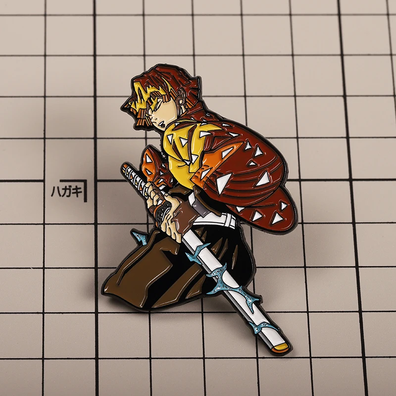 Demon and The Slayer Brooch 2025 Hot Cartoon Same Exquisite Enamel Pin Popular Cute Anime Periphery Lapel Badge Jewelry
