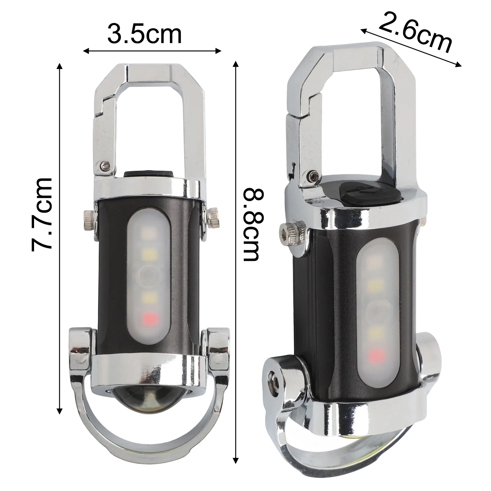 

Multifunctional Alloy Keyring Torch (1pc) -Type-C Rechargeable COB Flashlight 1200 Lumens 6 Modes (Red/Blue/White Light)
