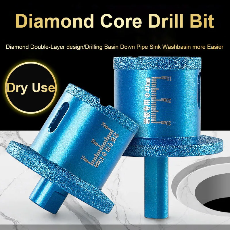 M10 Thread Diamond Core Drill Bit Triangle Shank Sink Washbasin Basin Opener for Porcelain Marble Ceramic Tile Granite Stone